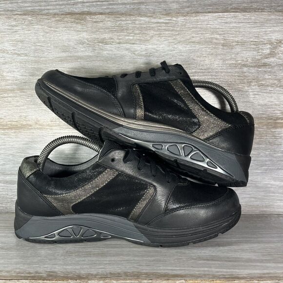 ARAVON Women's Pyper Ubal Black Leather Mesh Walking Sneakers Size 9 - Picture 7 of 10